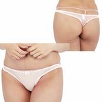 商品入荷待ち キラキラスケスケシンプルTバック 4L ホワイト(ランジェリー)