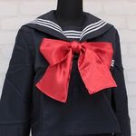 商品入荷待ち サテンスクールスカーフ単品 赤(コスプレ衣装)