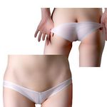 商品入荷待ち 極薄ストレッチくい込みショーツ ホワイト (LS005)(ランジェリー)